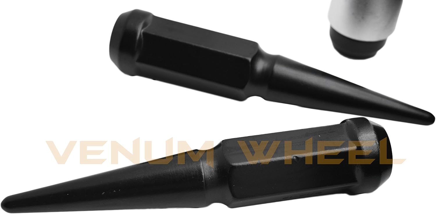20 Pc Black Solid Metal Lug Nuts with Key U792462