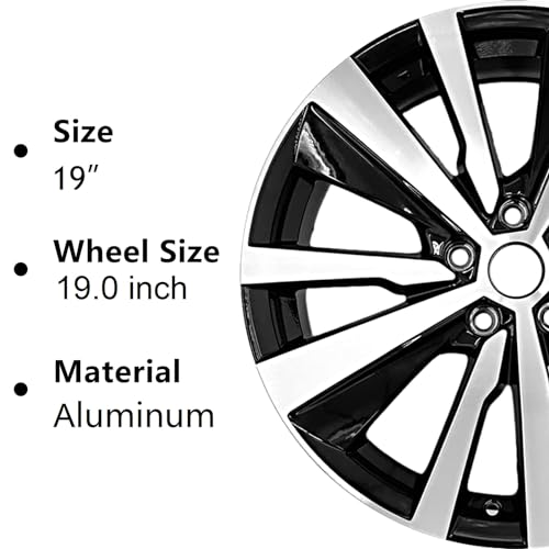 19 inch Machined Black 19x8 inch wheels D7377