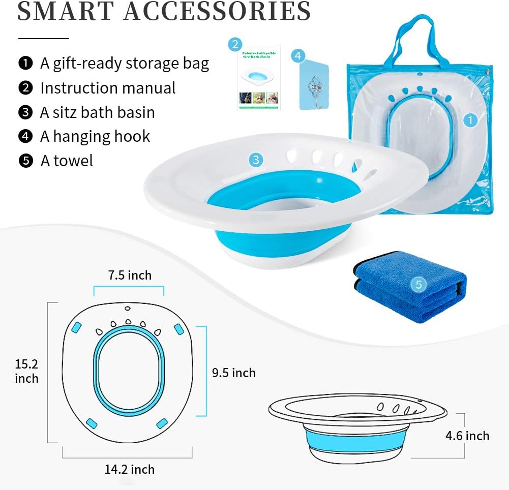 Foldable Sitz Bath Basin for Toilet Seat G3751