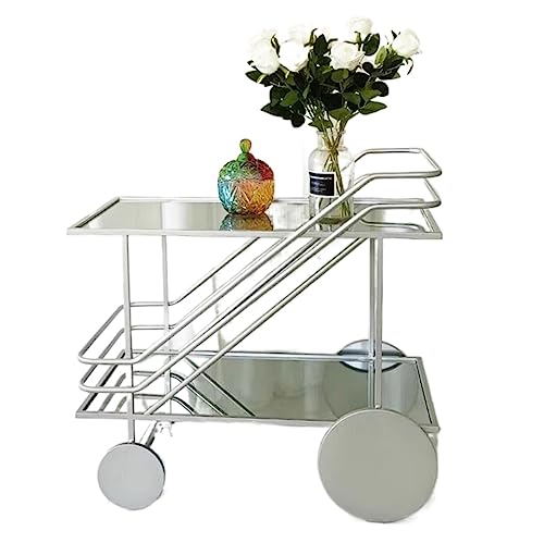 Iron Dining Cart with Glass Shelf F47862