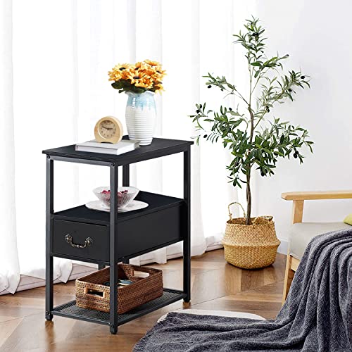 Black Single Drawer Tall Side Table O645248