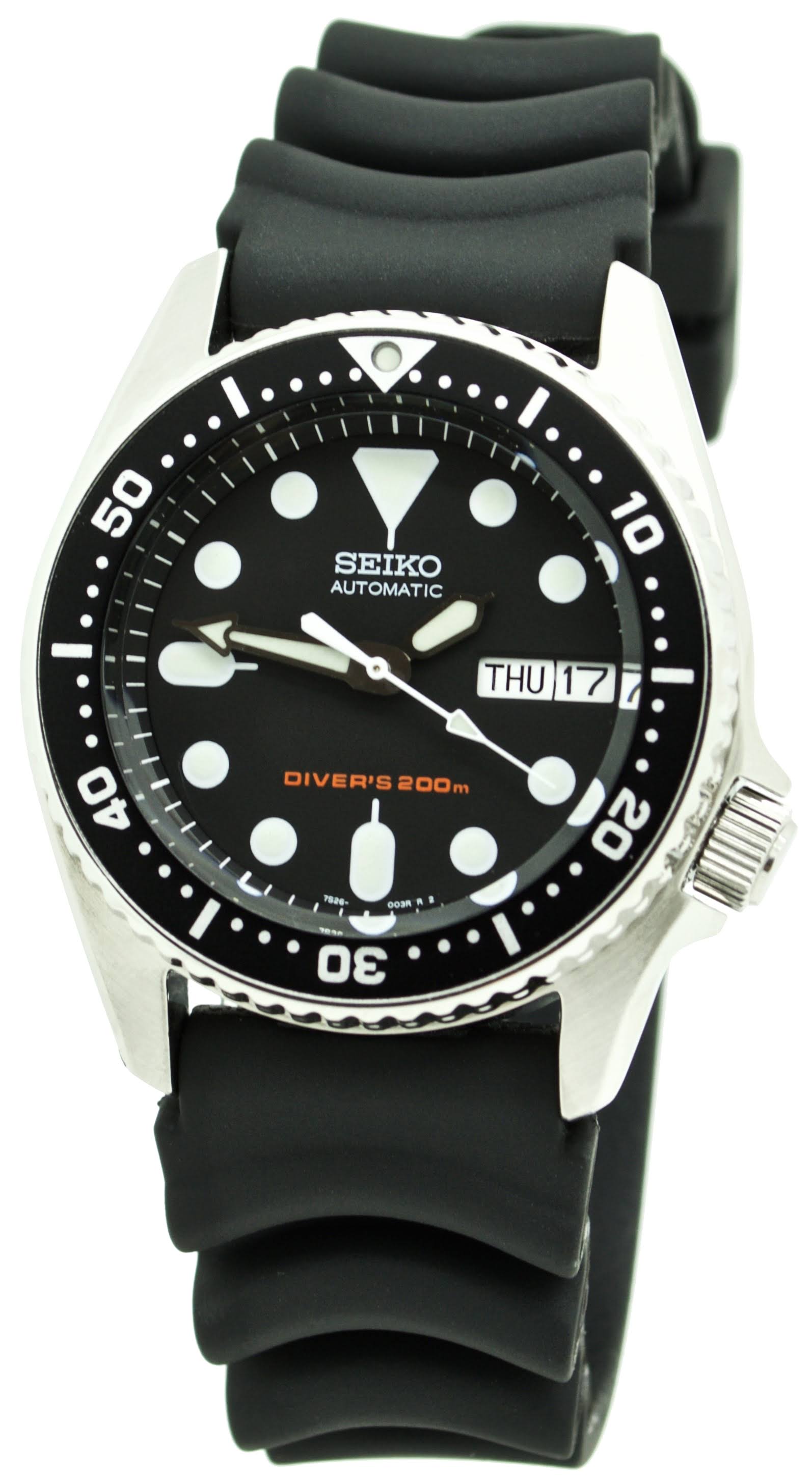 Black Rubber Diver Automatic Watch V9014