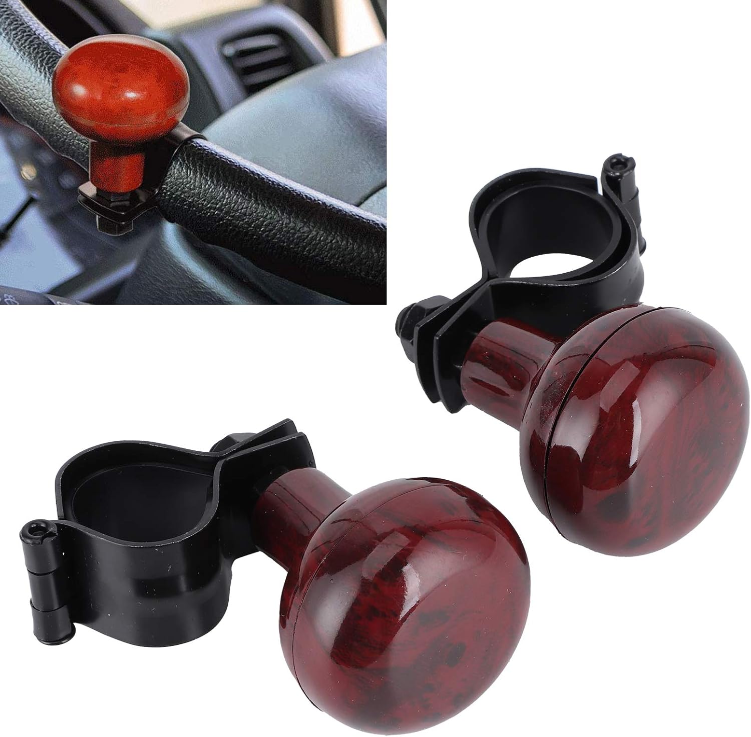 Mahogany Woodgrain Steering Wheel Spinner Knob K627