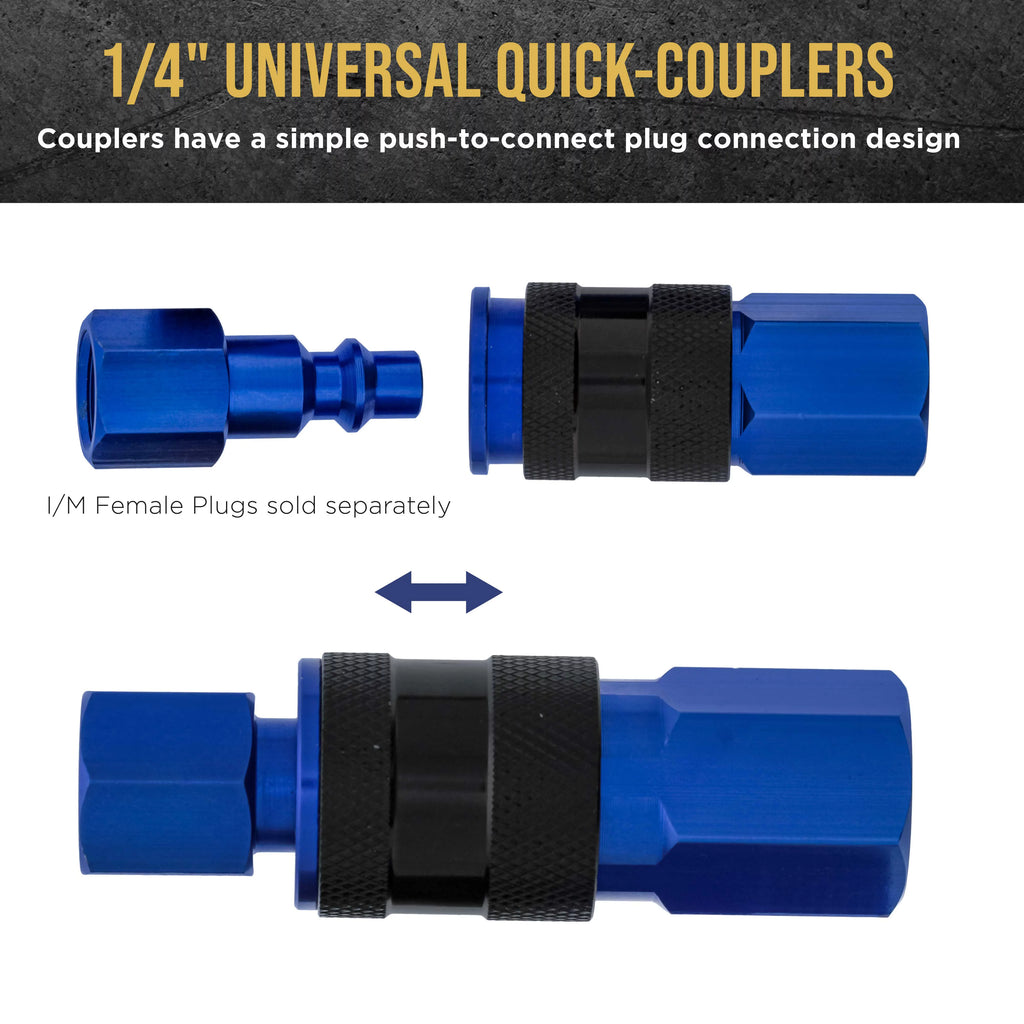8 Piece Universal Air Hose Quick Push Connect Coupler Set with 1/4" NPT Female Threads G265