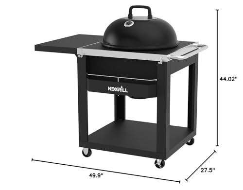 22" Charcoal Barrel Grill with Side Shelf, Black N646149