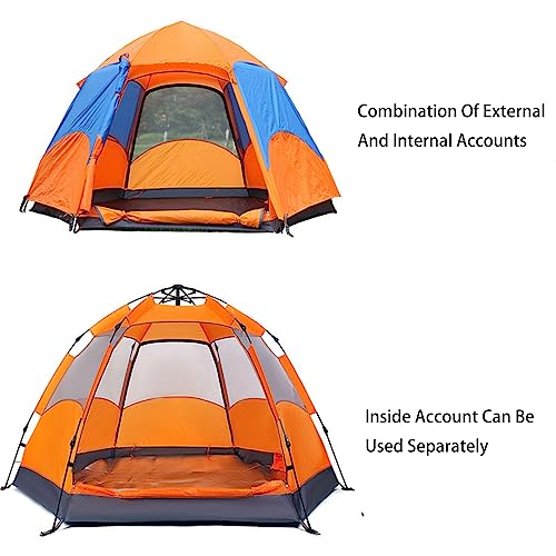 3-5 Person Instant Pop Up Camping Tent with Rain Fly Blue J519400
