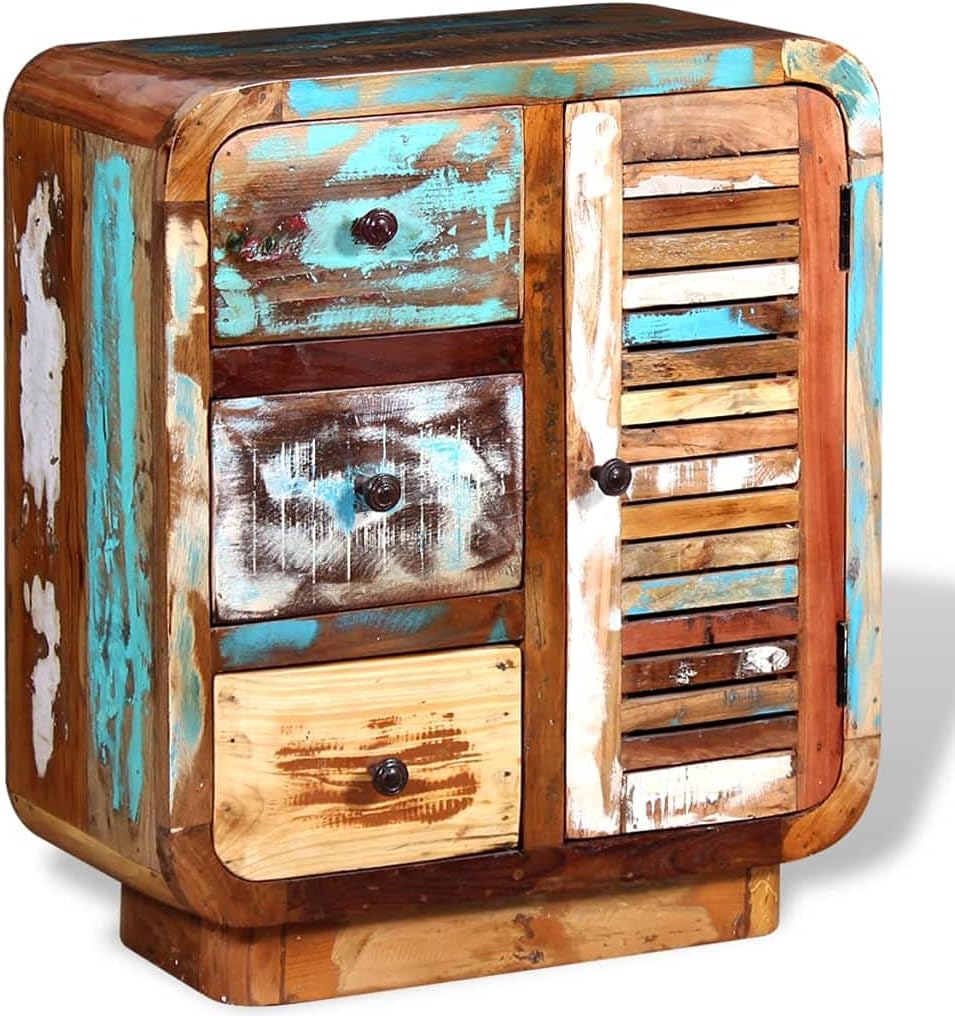 Solid Reclaimed Wood Sideboard with Door and 3 Drawers N8699