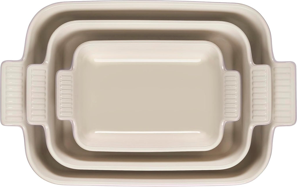Stoneware Heritage Set 3 Rectangular Dishes, Shallot, 1.1 qt., 2.5 qt. & 4 qt. O1973
