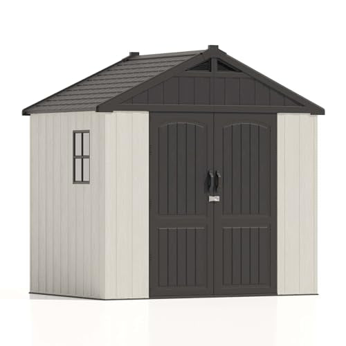 8' x 6' Plastic Outdoor Storage Shed with Floor I3745