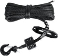 1/4" 50 Ft Black Synthetic Winch Rope with Steel Hook C74861