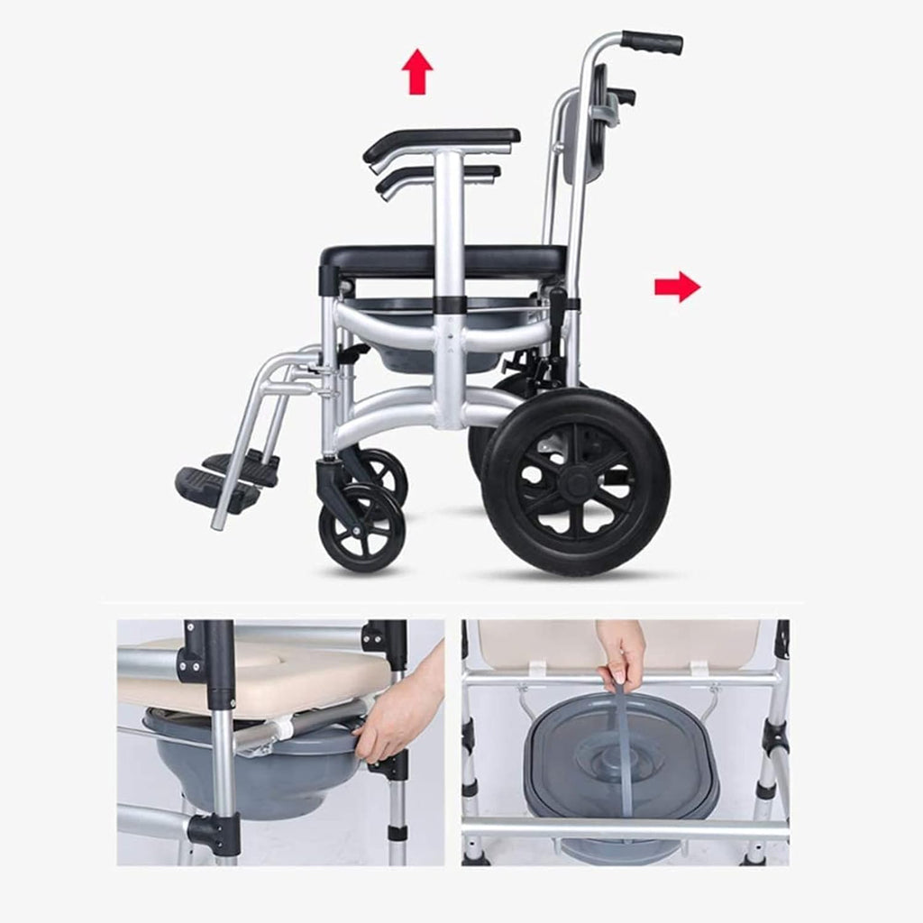 Toilet Commode Chair with Adjustable Height, Detachable Pot and Brakes X62024