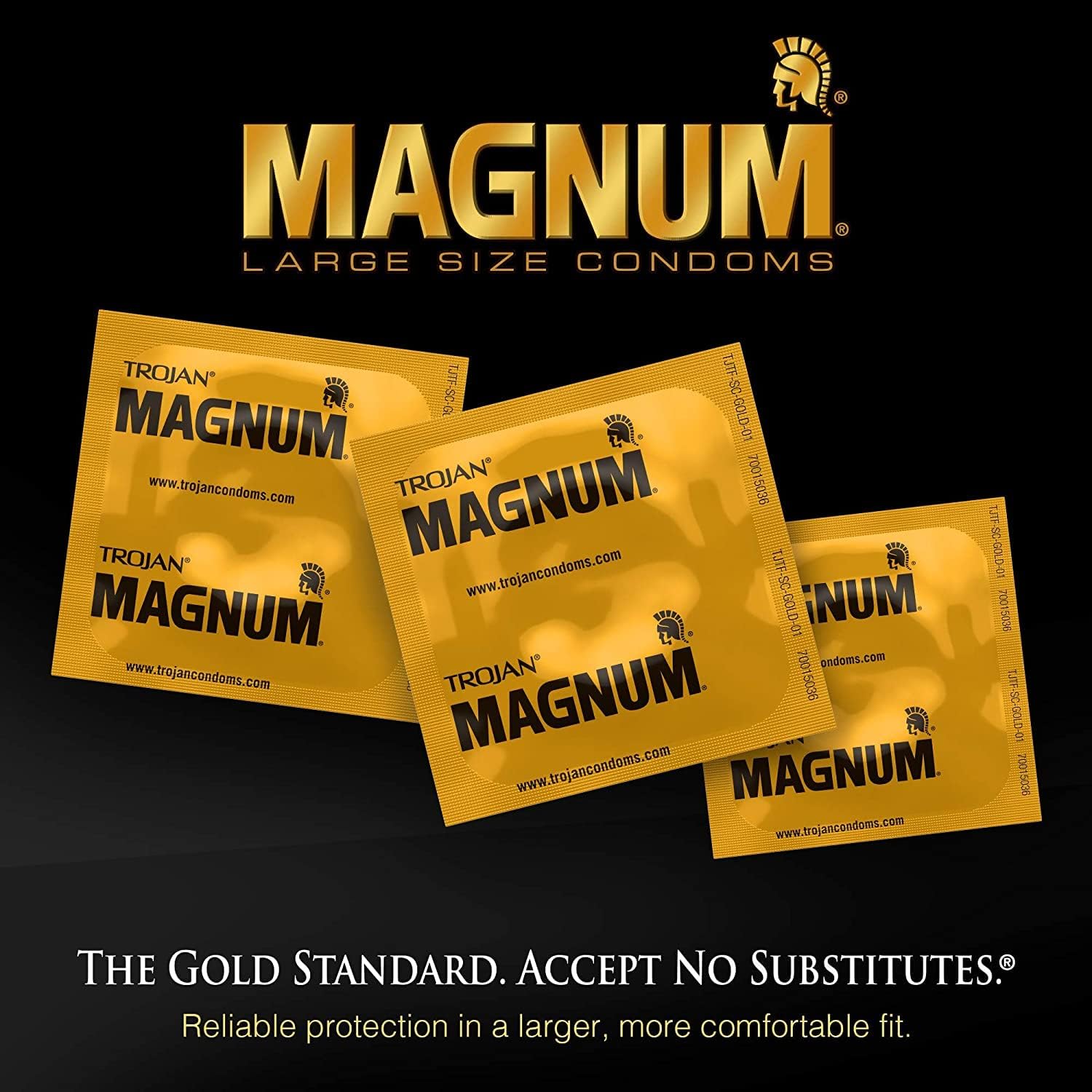 Magnum XL Size Lubricated Latex Condoms - 12 ct, Pack of 6 W216