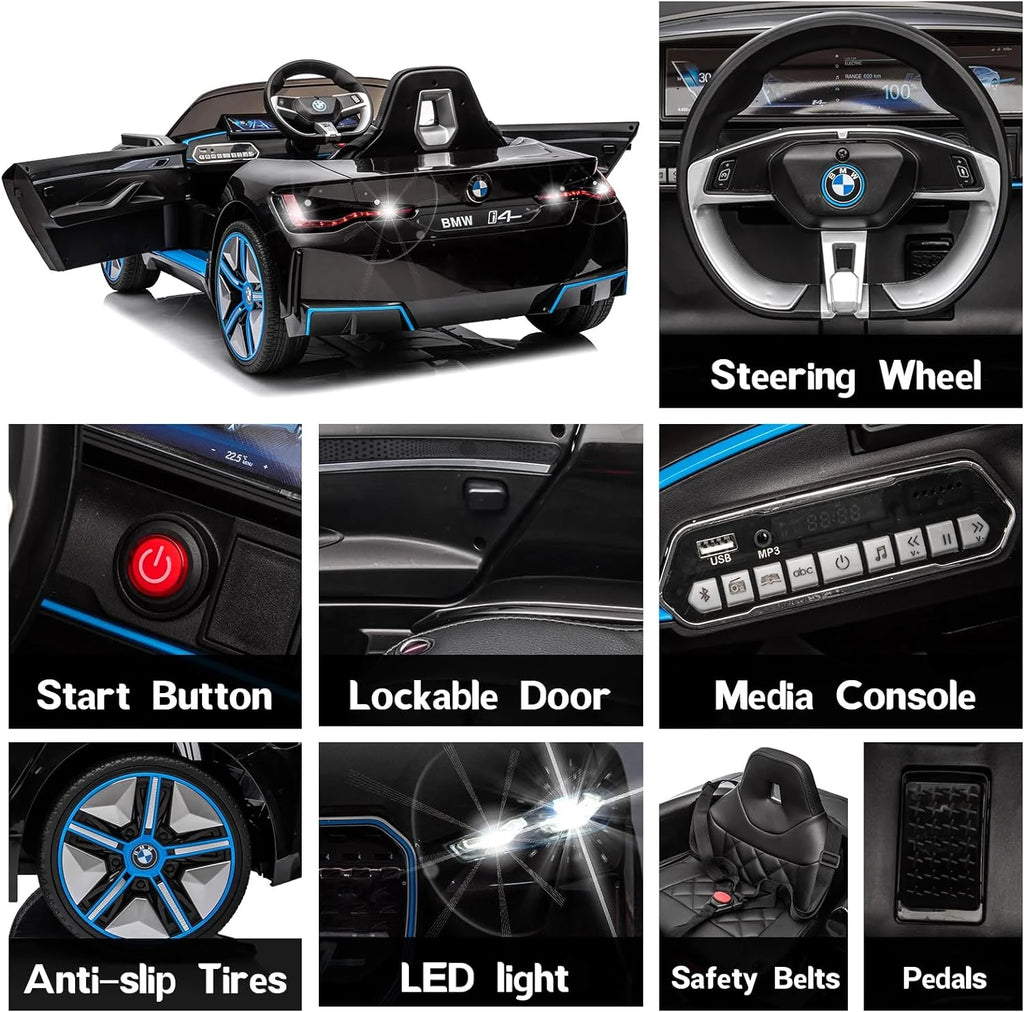 12V Battery Powered Electric Ride-On Car with Remote Control (Black) D661706