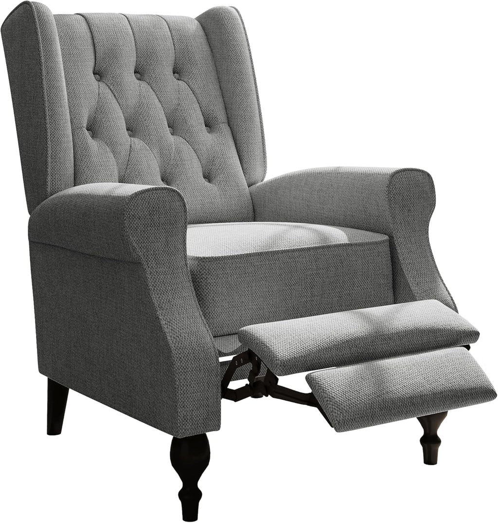 Dark Gray High Back Upholstered Recliner Chair Y498677