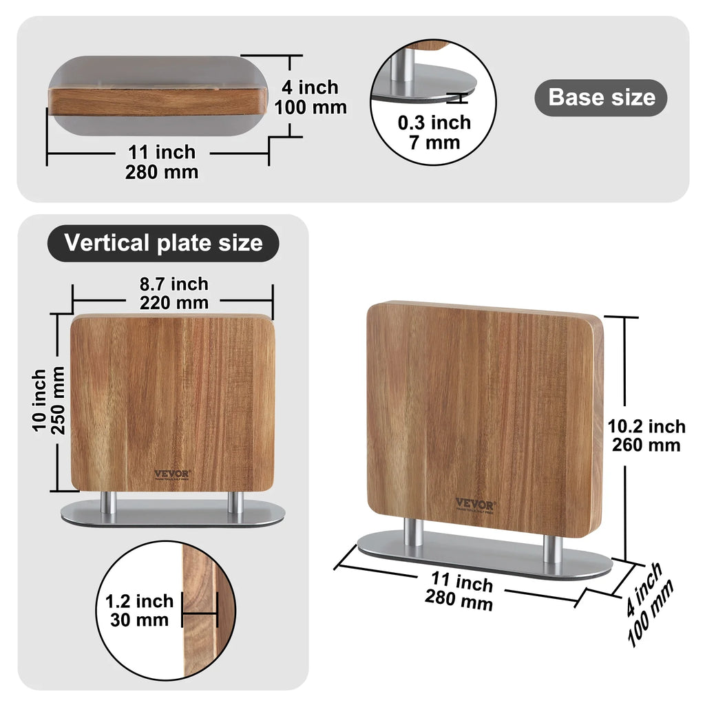 10 in Magnetic Acacia Wood Knife Block Q789