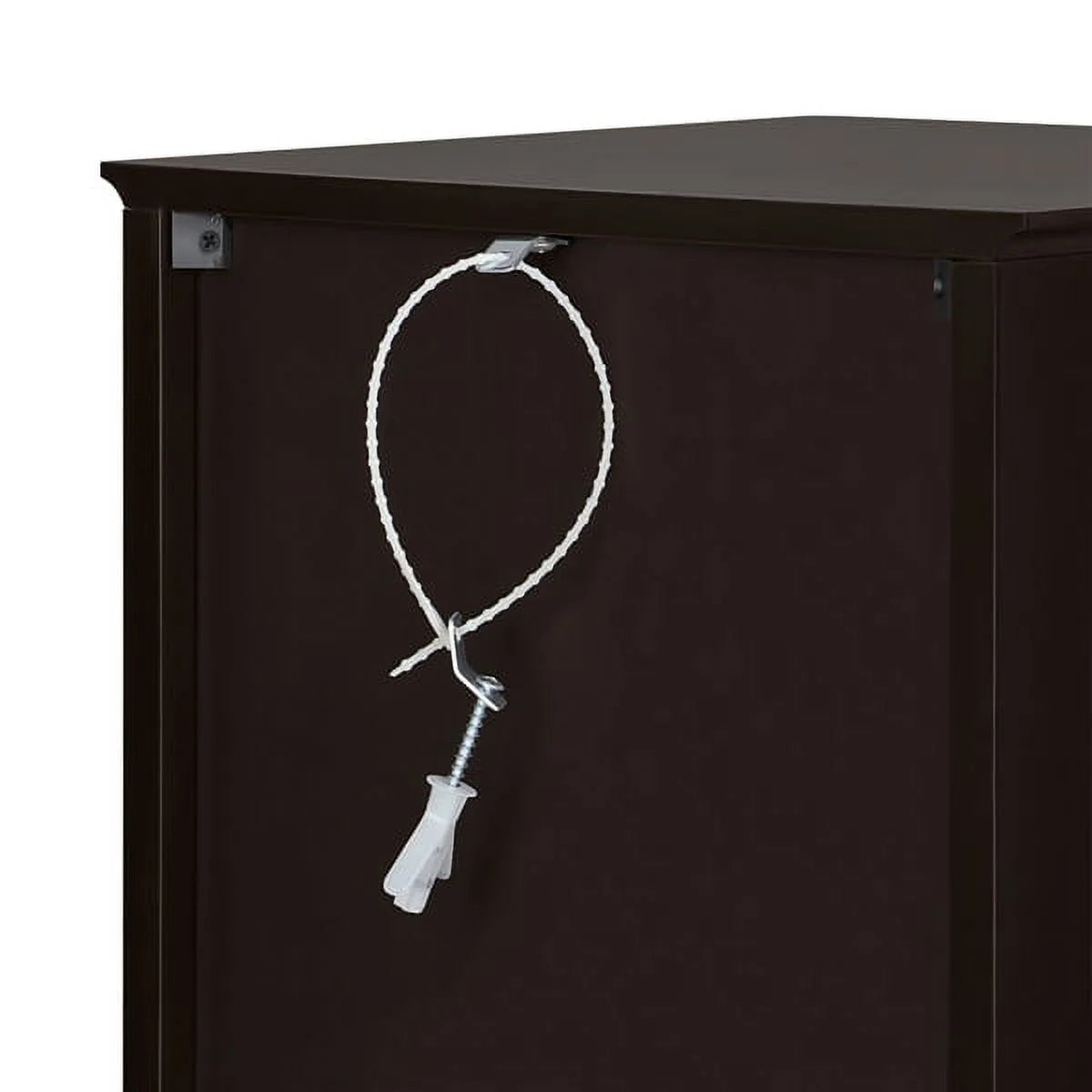 Espresso Wooden Bathroom Floor Storage Cabinet with Drawer and Single Shutter Door C670513
