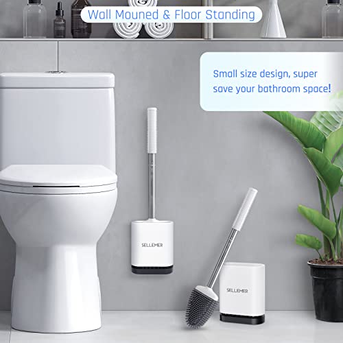 Toilet Brush and Holder Set with Silicone Bristles Y696