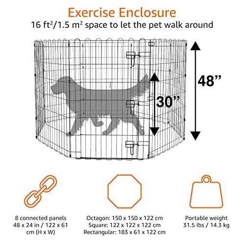 Foldable Metal Pet Dog Exercise Fence Pen with Gate A119617