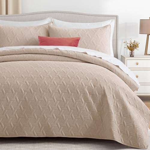 Navy California King Size 3 Piece Microfiber Quilt Bedding Set U1472