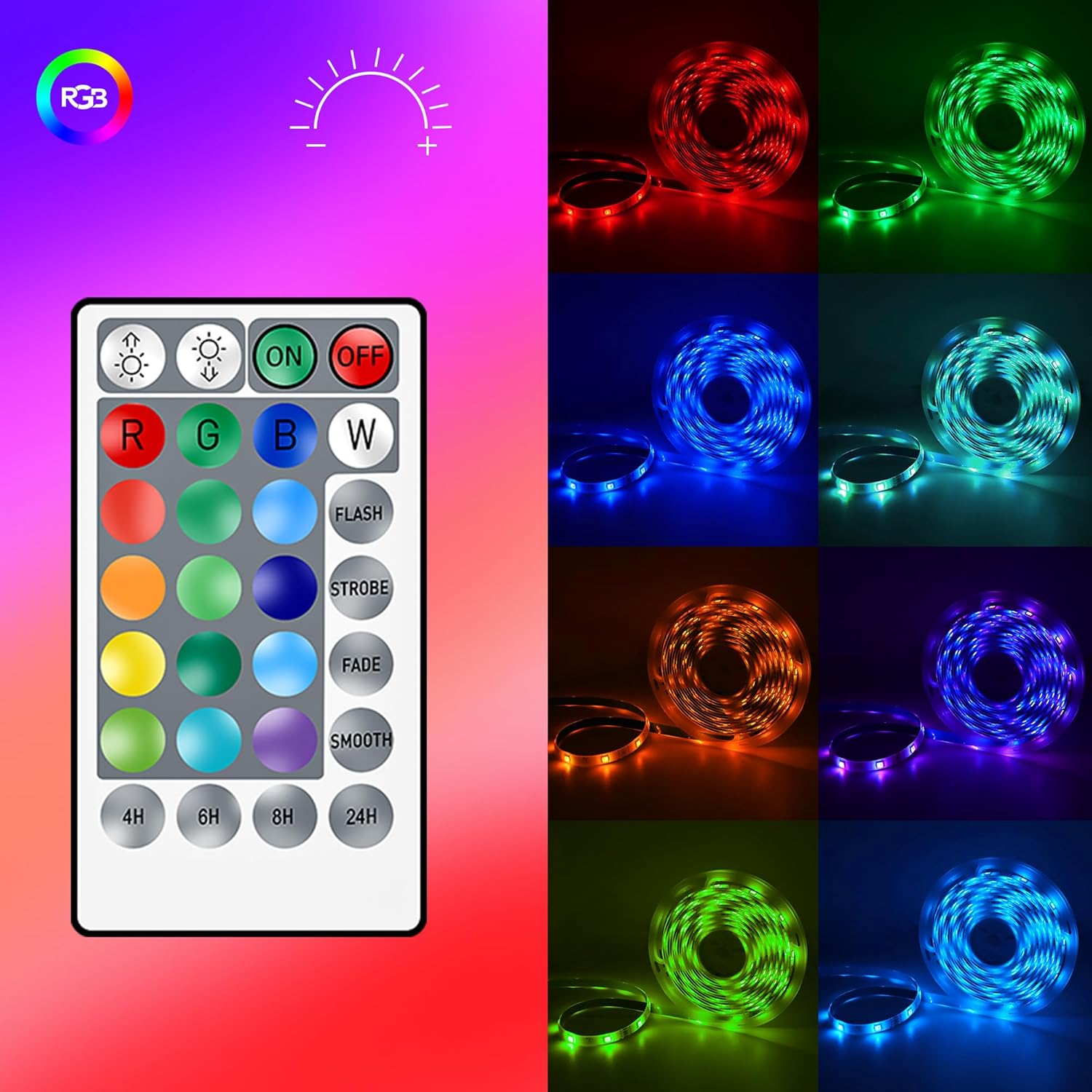 16.4FT 150 LED RGB LED Strip Lights with Remote Controller Y27712