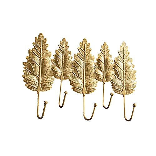 Golden Leaf Shape Wall Coat Rack L770