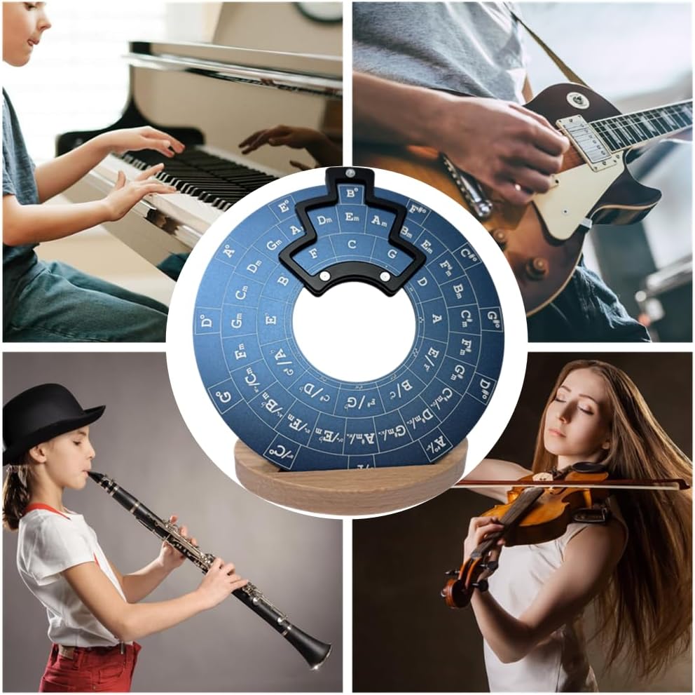Metal Melody Tool with Guitar Chord Chart Music Theory Book and Wooden Stand Z441