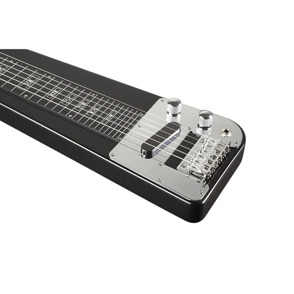 Metallic Black Lap Steel Guitar with Stand and Gig Bag I35113