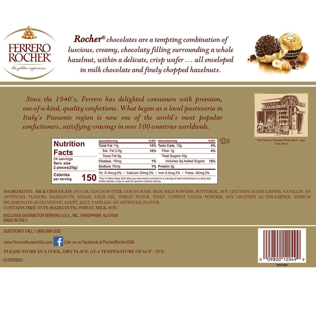 48 Count 21.2 oz Hazelnut Chocolates B96589