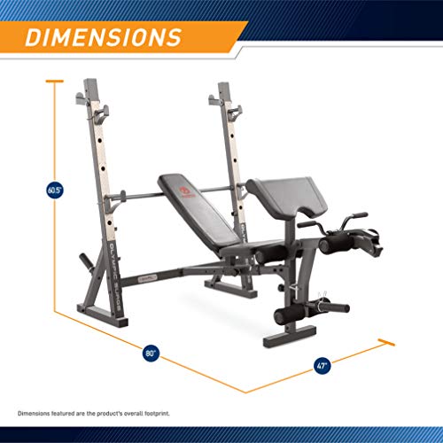 White/Black Olympic Workout Bench with Weight Rack Storage E126928