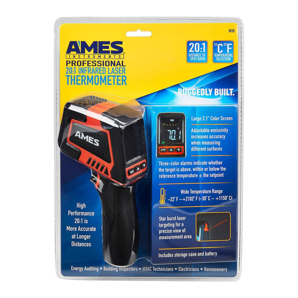 20:1 Infrared Laser Thermometer with Color Alarms A913152