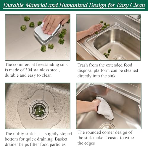 Stainless Steel Freestanding Single Bowl Utility Sink V57808