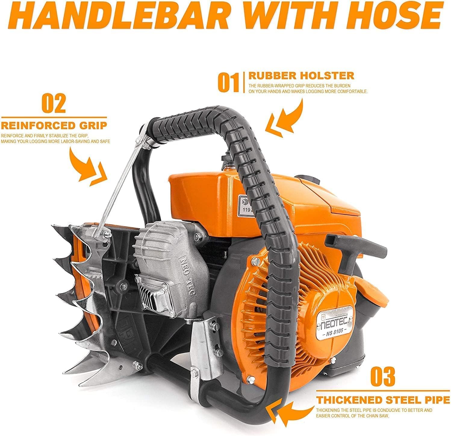 36 inch Gas Chainsaw 105cc 4.8KW 6.5HP A551