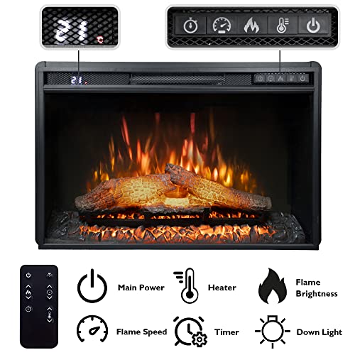 Black Electric Fireplace Insert, 750/1500W W54460