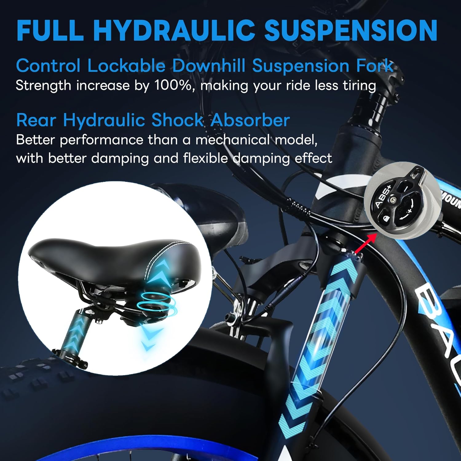 Two 2000W Electric Bikes with 48V 20Ah Removable Batteries 21 Speed Hydraulic Disc Brake (Blue + Blue) R1139