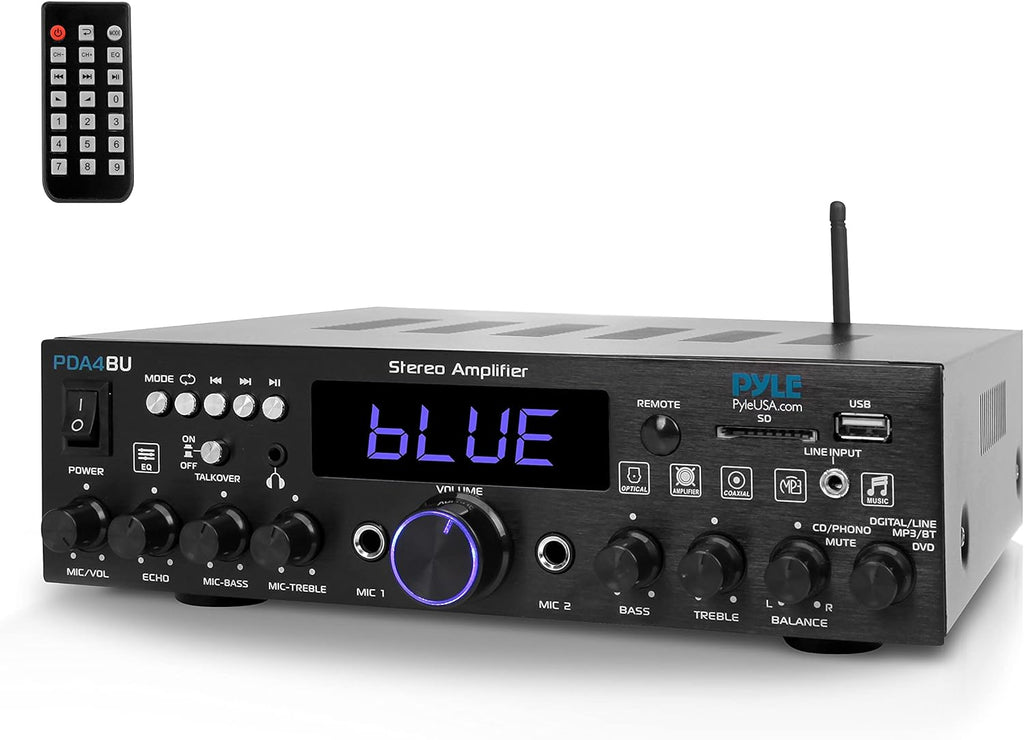 Wireless Bluetooth Home Stereo Amplifier 200 Watt Power Amplifier Home Audio Receiver J4779