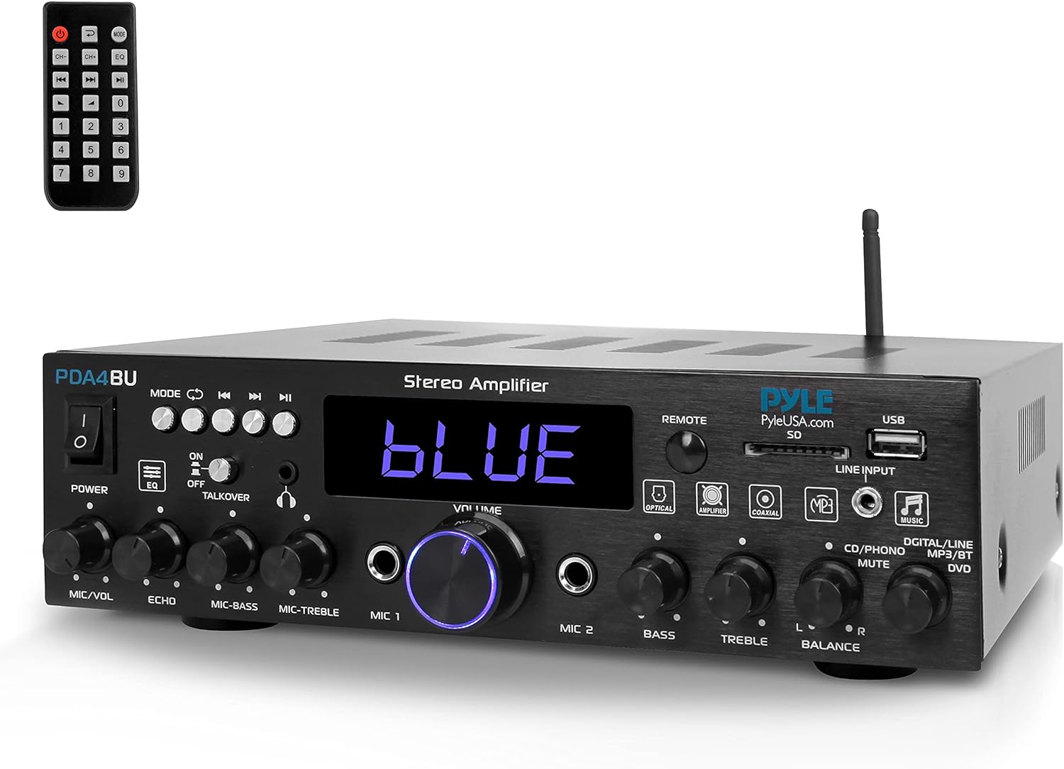 Wireless Bluetooth Home Stereo Amplifier 200 Watt Power Amplifier Home Audio Receiver J4779