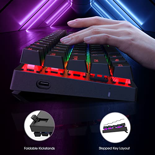 Black 61 Keys Wired Mechanical Gaming Keyboard with Blue Switches O713