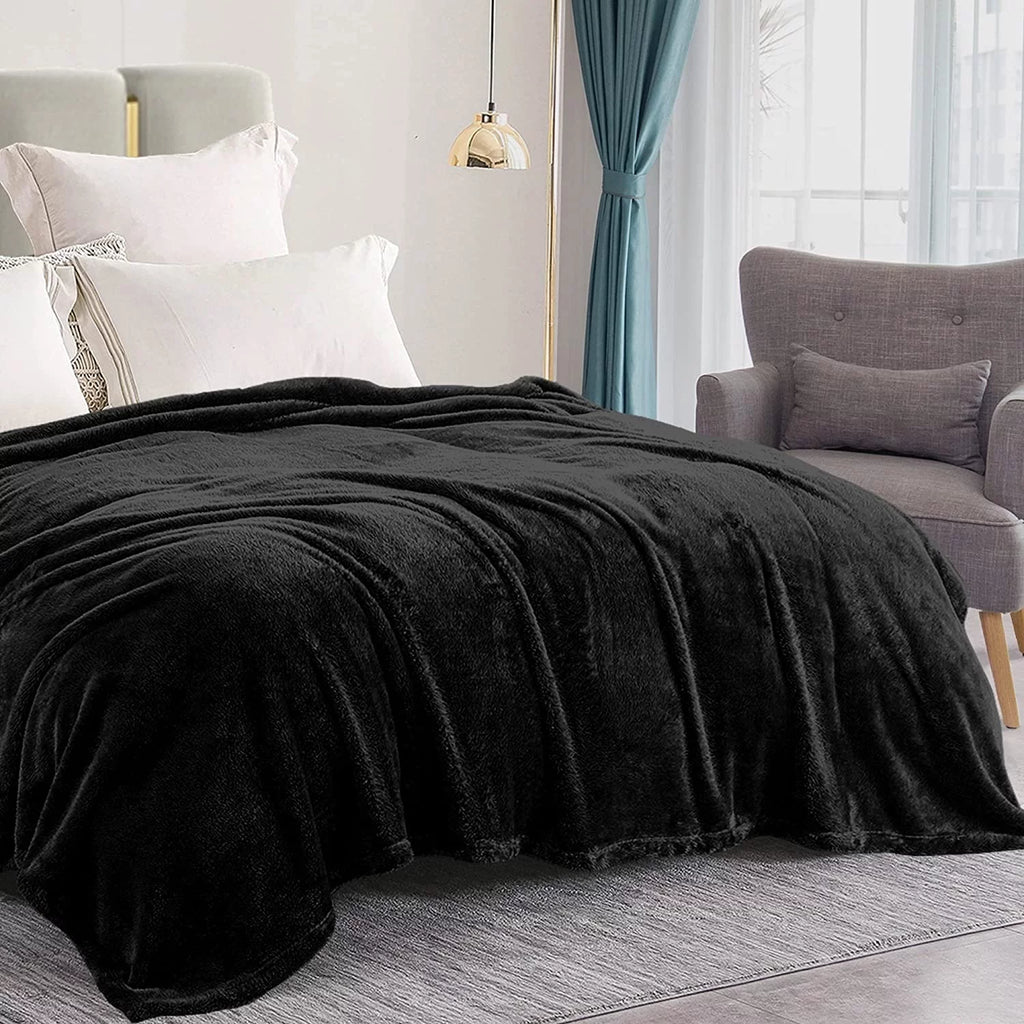 King Size Black Fleece Blanket M289