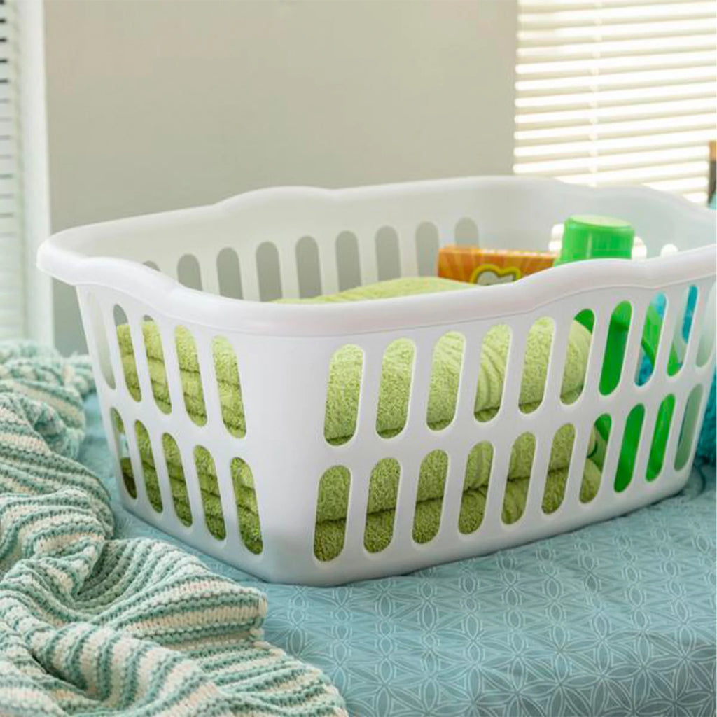 12 Pack Large Rectangular Plastic Laundry Basket Bins C735