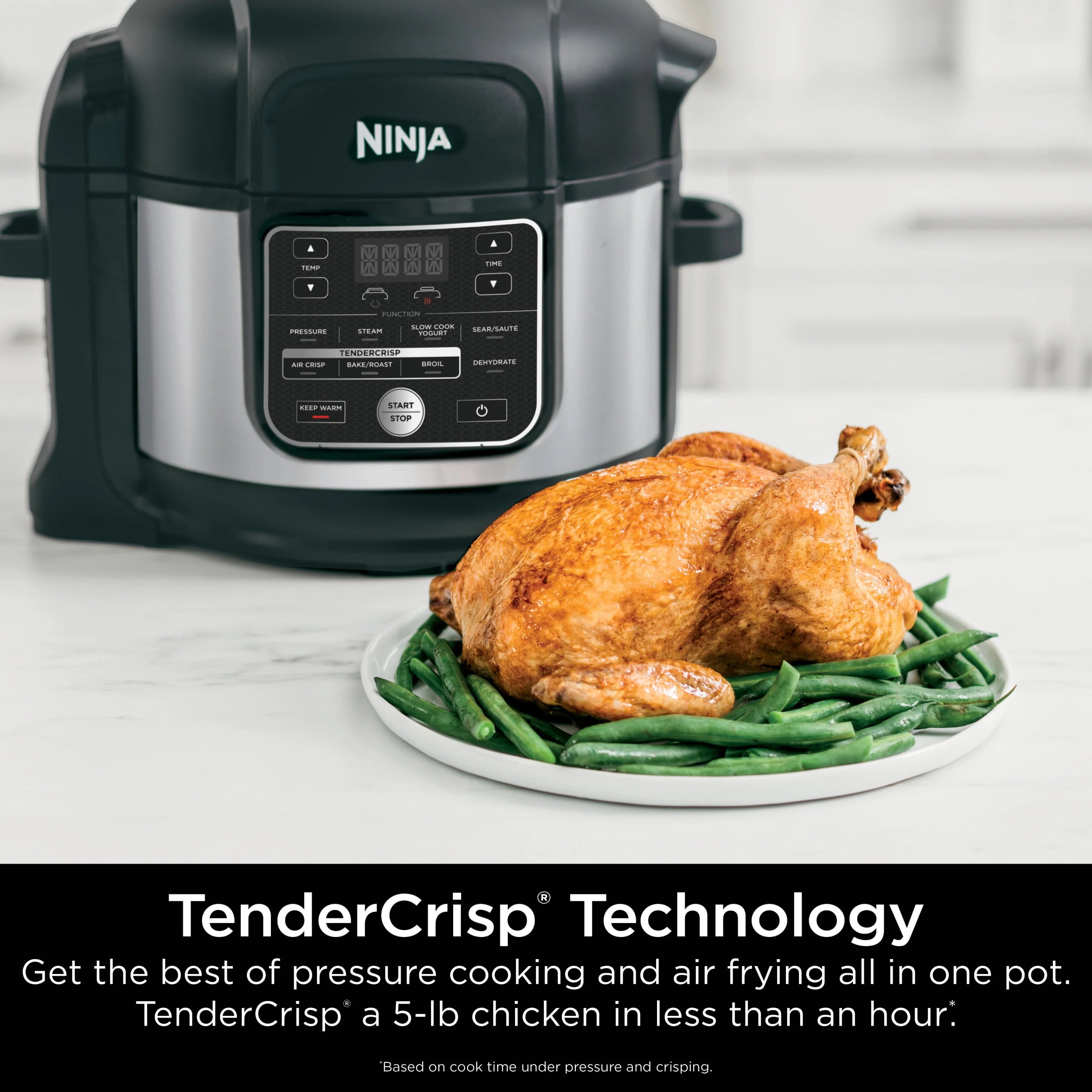 10-in-1 6.5-Quart Pro Pressure Cooker Air Fryer Multicooker, Stainless G1403