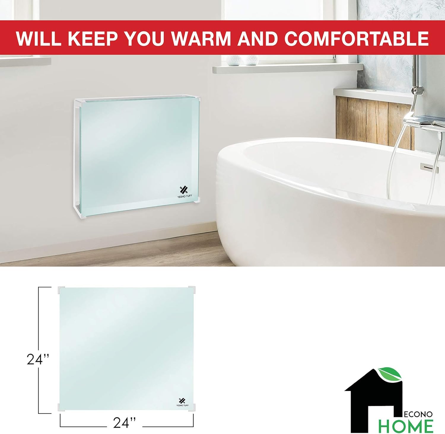 400W Wall Mount Convection Heater with Thermostat H29775