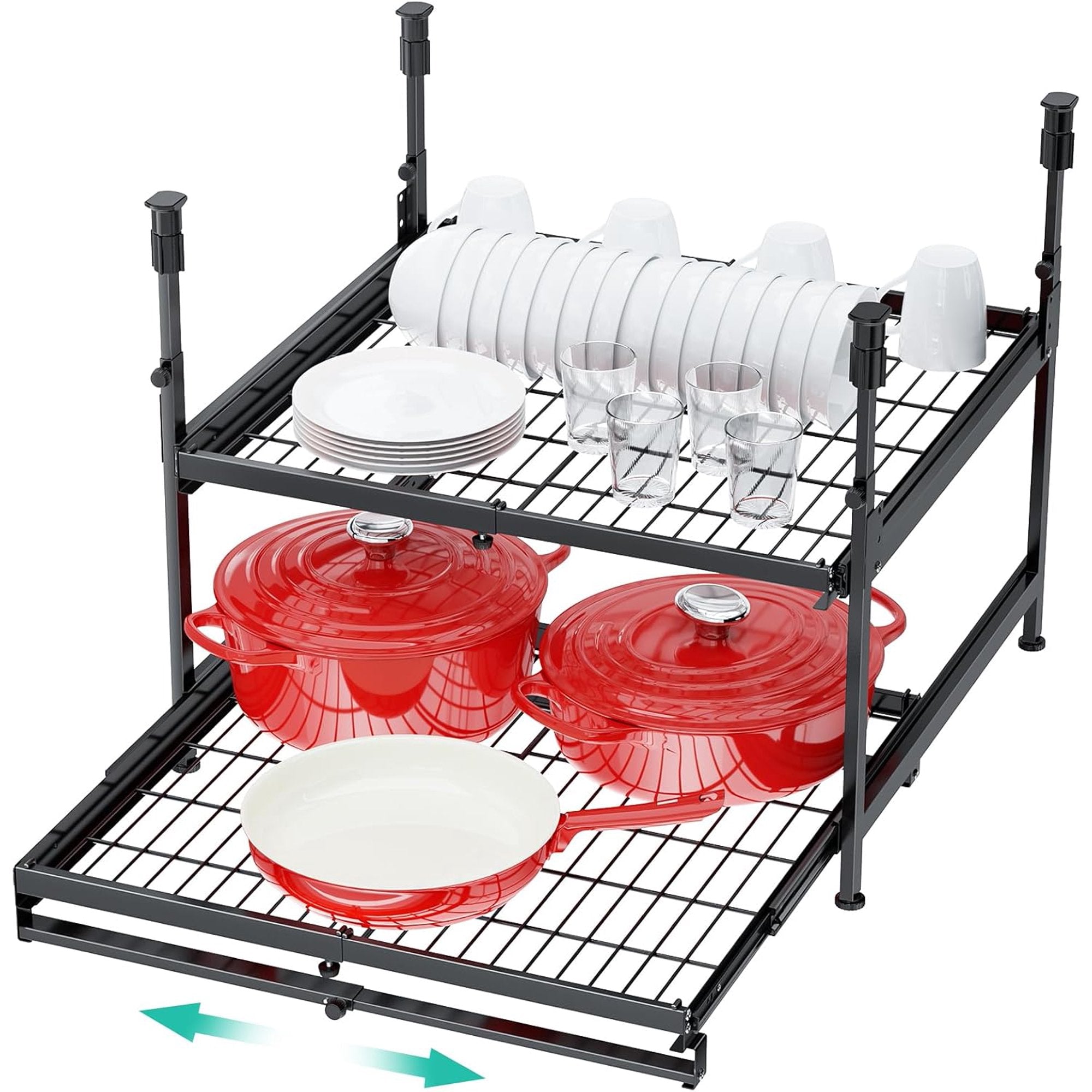 2 Tier Expandable Pull Out Cabinet Organizer U5575