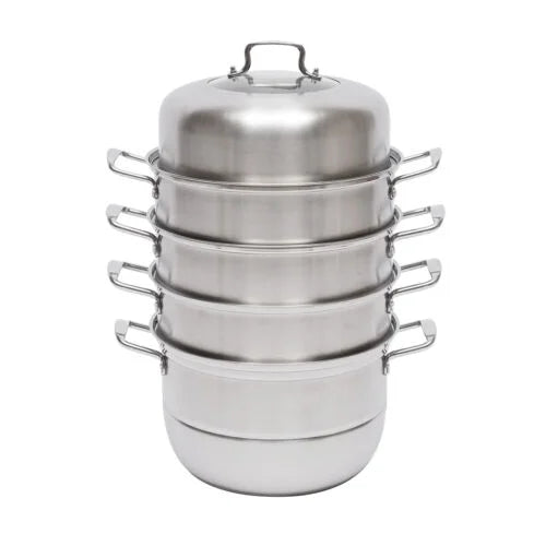 5 layers Stainless Steel Steamer Cooker Pot with Glass Lid D52037