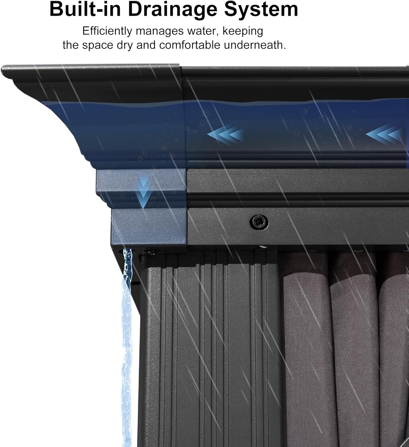 Grey 10' x 12' Hardtop Galvanized Steel Double Roof Gazebo R44908