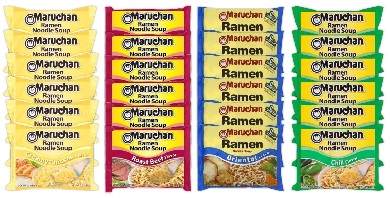 24 Pack Instant Ramen Noodle Soup Variety Mix P898