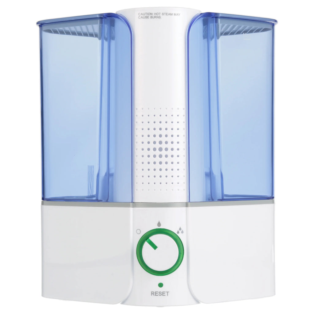 Warm Mist Humidifier, Filter Free, White & Blue, Top Fill, 1.3 Gallon N946