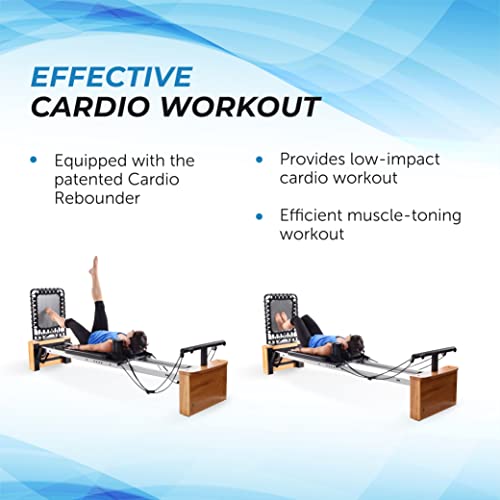 Chrome Black Padded Pilates Reformer with Cardio Rebounder V6065