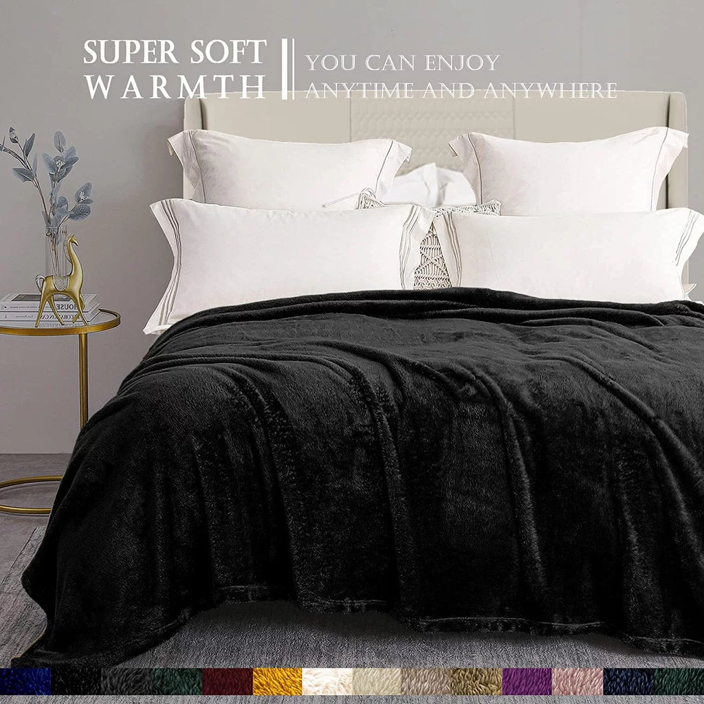 King Size Black Fleece Blanket M289