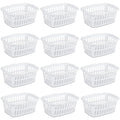 12 Pack Large Rectangular Plastic Laundry Basket Bins C735