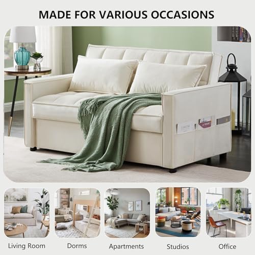 3 in 1 Velvet Sleeper Loveseat with Pull Out Bed W768